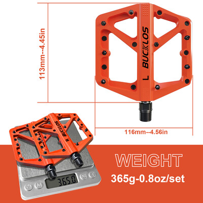 Πεντάλ ποδηλάτου BUCKLOS Sealed Bearing MTB Πεντάλ πλατφόρμας για Bicycle Mountain Bike Nylon Flat Pedals 9/16`` MTB Road Bike Part