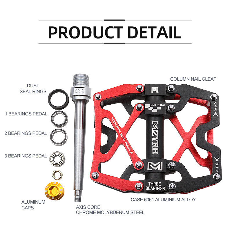 Kerékpár pedál ultrakönnyű alumínium ötvözet 3 csapágyas kerékpár pedál 14 szín Road MTB pedálok vízálló kerékpár alkatrészek