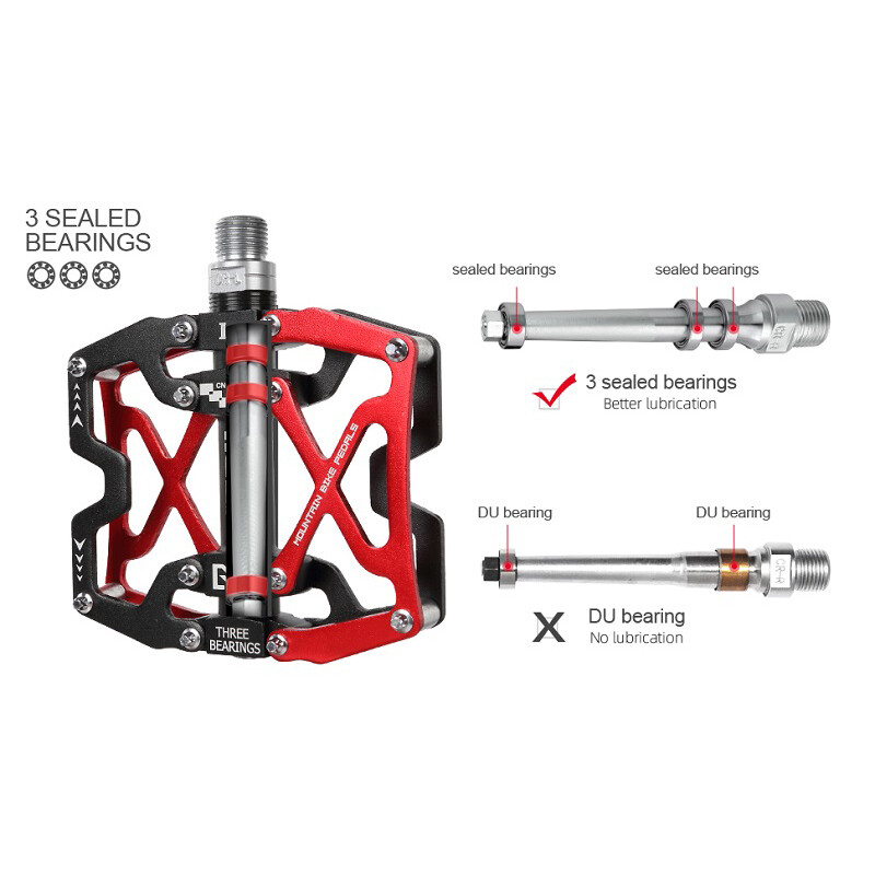 Kerékpár pedál ultrakönnyű alumínium ötvözet 3 csapágyas kerékpár pedál 14 szín Road MTB pedálok vízálló kerékpár alkatrészek