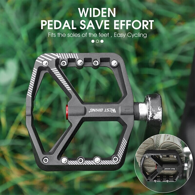 WEST BIKING Pedale ultraușoare din nailon, anti-alunecare, MTB, BMX, picior de bicicletă, rulmenți etanșați plat, pedală, accesorii pentru ciclism, piese
