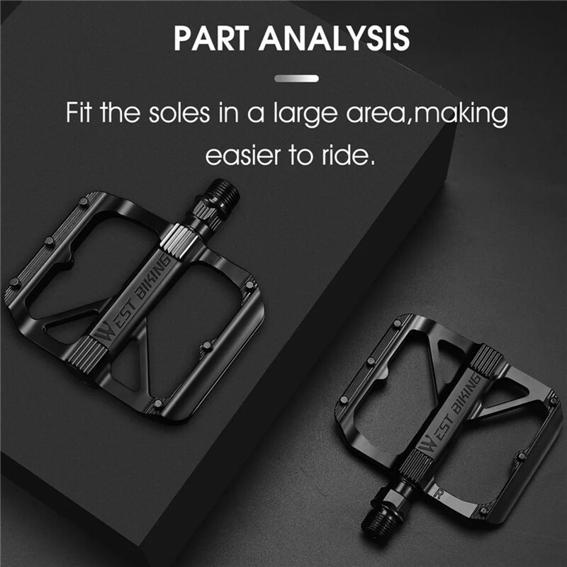 Ultrakönnyű szénszálas kerékpár pedálok titán tengely 3 csapágyak pedálok MTB országúti kerékpár könnyű lapos pedálok