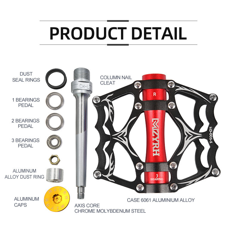 3 ρουλεμάν Πεντάλ ποδηλάτου Υπερελαφρύ αλουμίνιο Road Bmx Mtb Πεντάλ ποδηλάτου Αντιολισθητικά αδιάβροχα αξεσουάρ ποδηλάτου