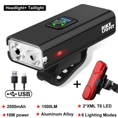 3T6 LED Φως ποδηλάτου εμπρός 4800mAh USB Επαναφορτιζόμενη MTB Λάμπα ποδηλάτου 2500 Lumen Ποδήλατο Φακό Αξεσουάρ ποδηλάτου φακού ποδηλάτου