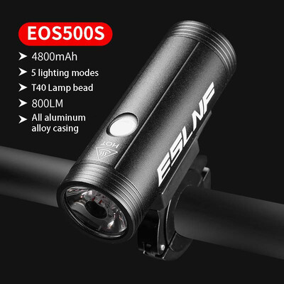 ESLNF Φως ποδηλάτου Αδιάβροχο 800Lumen Φως ποδηλάτου Μπροστινό φως USB φόρτισης 4000mAh IPX6 Αδιάβροχος προβολέας LED Ποδηλατικός φακός