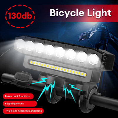 4000mAh lumini față pentru bicicletă far pentru bicicletă de drum din față cu 130DB Bell Accesorii pentru biciclete Echipament pentru ciclism ca Power Bank