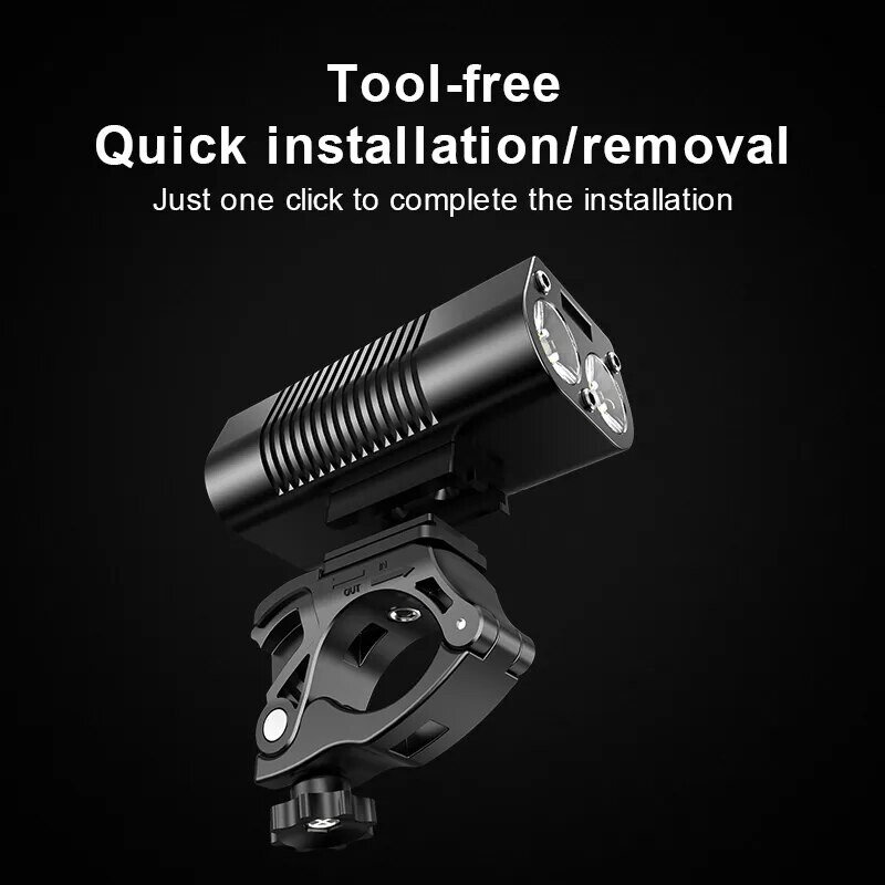 Svetlo na bicykel X-TIGER, odolné voči dažďu s powerbankou, nabíjateľné LED svetlo 4000 mAh, predné svetlo na MTB, hliníkové svetlo na bicykel