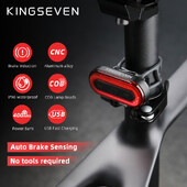 KINGSEVEN velosipēda luktura viedais bremžu sensors aizmugurējais aizmugurējais lukturis USB uzlādējams LED velosipēda priekšējais lukturis riteņbraukšanas lukturis MTB aizmugurējais lukturis
