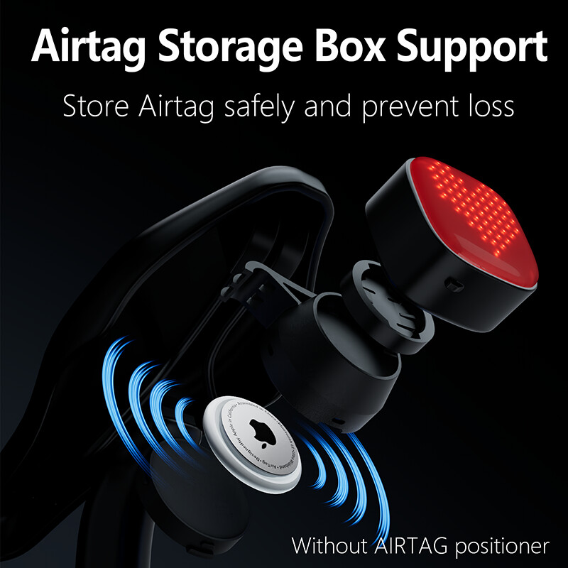 Pentru Brompton Lumină pentru biciclete Lumină inteligentă cu senzor de frână automată IPX6 Impermeabil Tip-C AIRTAG Poziționare Lampă spate MTB