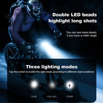 Ηλιακό φως LED ποδηλάτου με 130db Horn MTB Μπροστινό Φωτιστικό Ποδήλατο Δρόμου Οθόνη ισχύος Αξεσουάρ ποδηλάτου φακού ποδηλάτου μεγάλης σκάλας