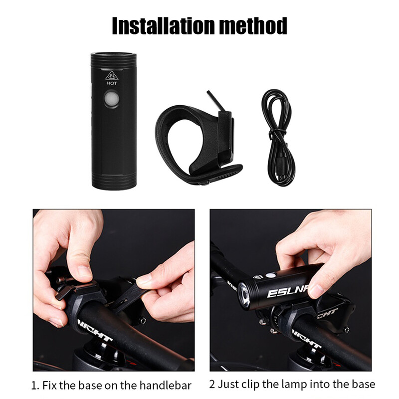 ESLNF svjetlo za bicikl Otporno na kišu 400\800Lumen Prednje svjetlo za bicikl USB punjenje 4000mAh IPX6 Vodootporno LED prednje svjetlo Biciklistička svjetiljka