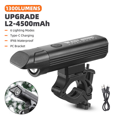 WEST BIKING Prednja svjetla za bicikle protiv odsjaja IPX6 Vodootporna punjiva prednja svjetla za bicikl MTB LED svjetlo za bicikl Dodaci za bicikl