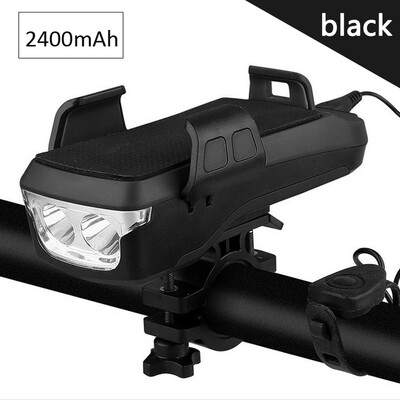 Φως ποδηλάτου USB Επαναφορτιζόμενη λυχνία LED ποδηλάτου κεφαλής ποδηλάτου Βάση τηλεφώνου 4000mAh Power Bank 4 σε 1 MTB Ποδηλατικό μπροστινό φως
