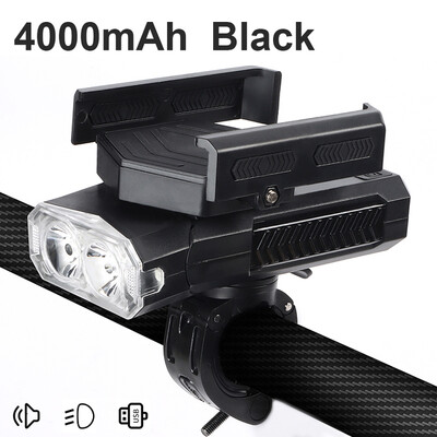 4000 mAh 5 u 1 svjetiljka za bicikl, sirena, držač telefona Power Bank, USB punjiva, 400 lm, biciklistička prednja svjetiljka, MTB dodaci za cestovne bicikle