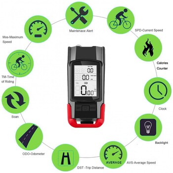 3 σε 1 Φώτα ποδηλάτου USB Επαναφορτιζόμενα 800Lm 4000mAh Ποδήλατο Μπροστινό Φως ιππασίας Κόρνα Λάμπα LED ποδηλάτου Αξεσουάρ ποδηλάτου