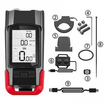 3 vienā velosipēda lukturi, USB uzlādējami 800 lm 4000 mAh velosipēda priekšējie braukšanas gaismas signāltaures velosipēda LED lampas velosipēda piederumi