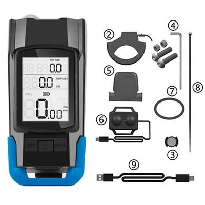 3 vienā velosipēda lukturi, USB uzlādējami 800 lm 4000 mAh velosipēda priekšējie braukšanas gaismas signāltaures velosipēda LED lampas velosipēda piederumi