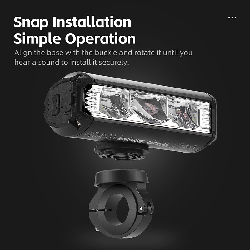 WEST BIKING Prednja svjetiljka za bicikle 1750 lumena Svjetlo za bicikle 4000 mAh IPX4 Vodootporna baterijska svjetiljka Type-C za punjenje MTB svjetiljka za cestovni biciklizam