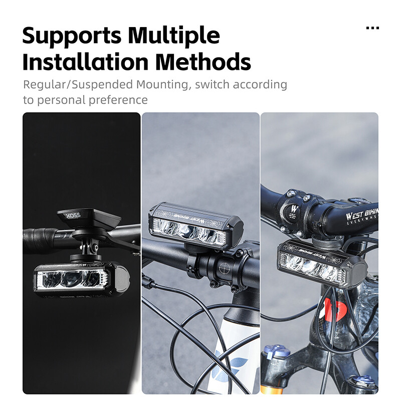 WEST BIKING Prednja svjetiljka za bicikle 1750 lumena Svjetlo za bicikle 4000 mAh IPX4 Vodootporna baterijska svjetiljka Type-C za punjenje MTB svjetiljka za cestovni biciklizam