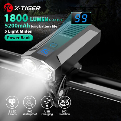 X-TIGER velosipēda lukturi ūdensizturīgs USB uzlādes velosipēda lukturis alumīnija LED priekšējais lukturis velosipēda priekšējais lukturis Power Bank velosipēda lukturis