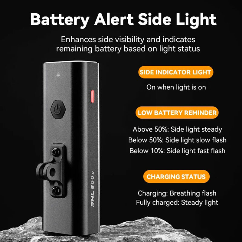 ROCKBROS Φως ποδηλάτου IPX6 Type-c Επαναφορτιζόμενο Φως ποδηλάτου Φακός Προβολέας Ποδηλασίας LED 400/800/1000/1500LM Μπροστινά φώτα