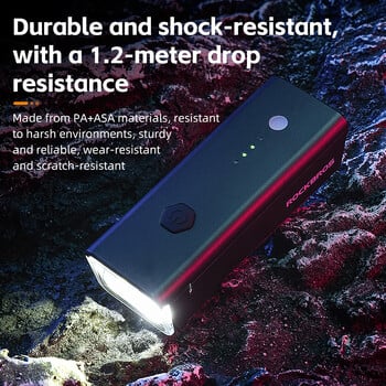 Φως ποδηλάτου ROCKBROS 260LM 1500mAh Τιμόνι τύπου C Επαναφορτιζόμενος φακός LED Φωτιστικό ποδηλάτου Αδιάβροχο αξεσουάρ ποδηλάτου