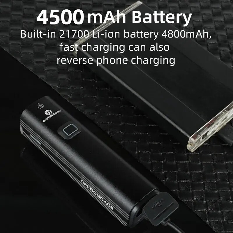 OFFBONDAGE velosipēda lukturis 1000 lūmenu velosipēda priekšējais lukturis Power Bank kabatas lukturis Stūre USB uzlāde MTB ceļa apgaismojums
