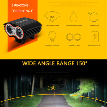 Eagle Eye Bike Light 6000Lumens LED Ποδηλασία Προβολέας Μπροστινός φακός Αξεσουάρ ποδηλάτου, usb χωρίς μπαταρία