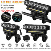 Farul cu LED pentru bicicletă Lumină față pentru bicicletă cu 130DB Bell Lumină de siguranță pentru bicicletă Power Bank 6 moduri de lumină pentru bicicleta de drum de munte