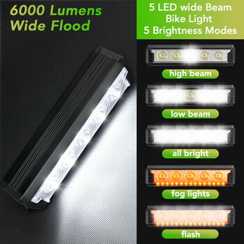 NEWBOLER Φως ποδηλάτου εμπρός 6000Lumen Φως ποδηλάτου 6600mAh Αδιάβροχος φακός USB φόρτισης MTB οδικής λάμπας ποδηλασίας Αξεσουάρ