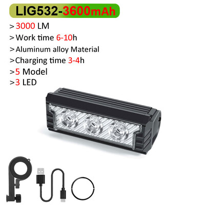 NEWBOLER Lumină pentru bicicletă față 6000 lumen Lampă pentru bicicletă 6600 mAh Lanternă rezistentă la apă Încărcare USB MTB Accesorii pentru lămpi de ciclism rutier