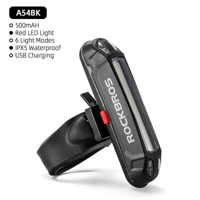 ROCKBROS Stražnje svjetlo bicikla Vodootporno upozorenje za sjedalo Stražnje svjetlo bicikla MTB Cestovna LED svjetiljka Stražnje svjetlo USB punjenje Svjetlo za bicikl