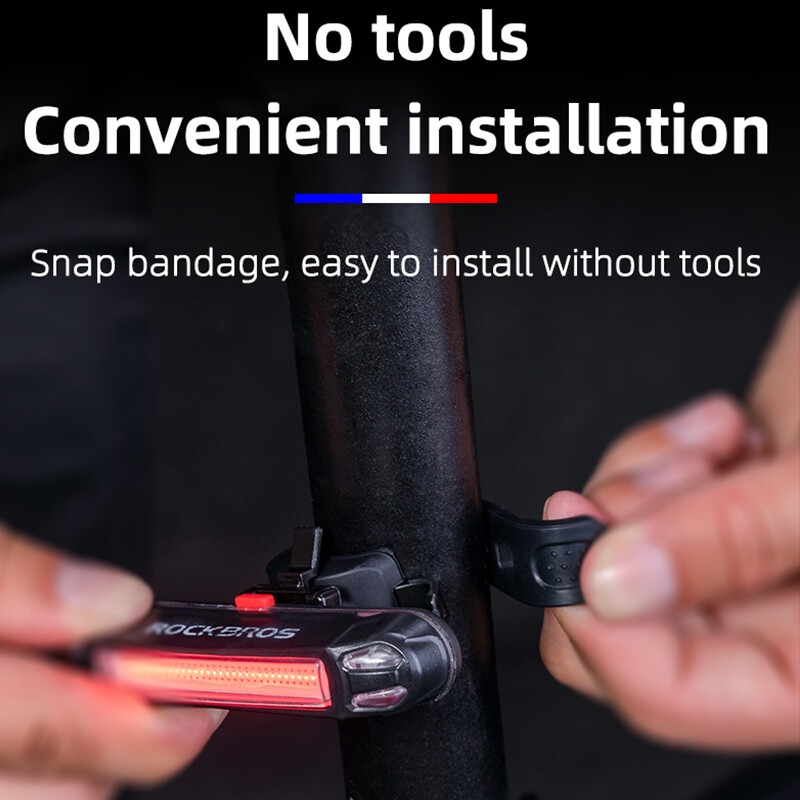 ROCKBROS Stražnje svjetlo bicikla Vodootporno upozorenje za sjedalo Stražnje svjetlo bicikla MTB Cestovna LED svjetiljka Stražnje svjetlo USB punjenje Svjetlo za bicikl