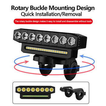 8 LED μπροστινό φως ποδηλάτου αδιάβροχο MTB προβολείς ποδηλάτου δρόμου Επαναφορτιζόμενο USB 5 LED μπροστινό φως ποδηλάτου για ασφάλεια στη νυχτερινή οδήγηση