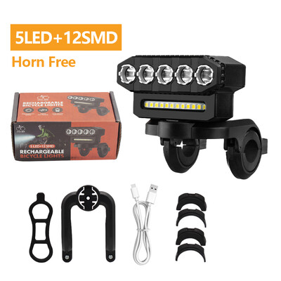 Lumină frontală pentru bicicletă cu 8 LED-uri Faruri pentru bicicletă rutieră MTB, reîncărcabilă prin USB, lumină frontală cu 5 LED-uri, pentru siguranța călătoriei pe timp de noapte
