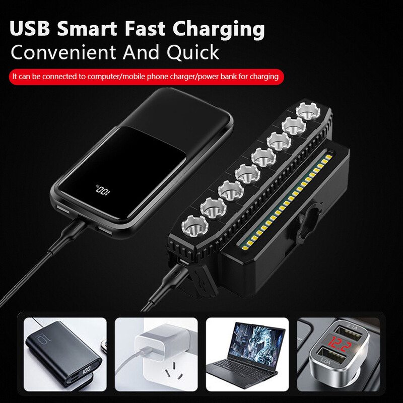 8 LED prednja svjetla za bicikle Vodootporna MTB prednja svjetla za cestovne bicikle USB punjiva 5 LED prednja svjetla za bicikle za sigurnost noćne vožnje