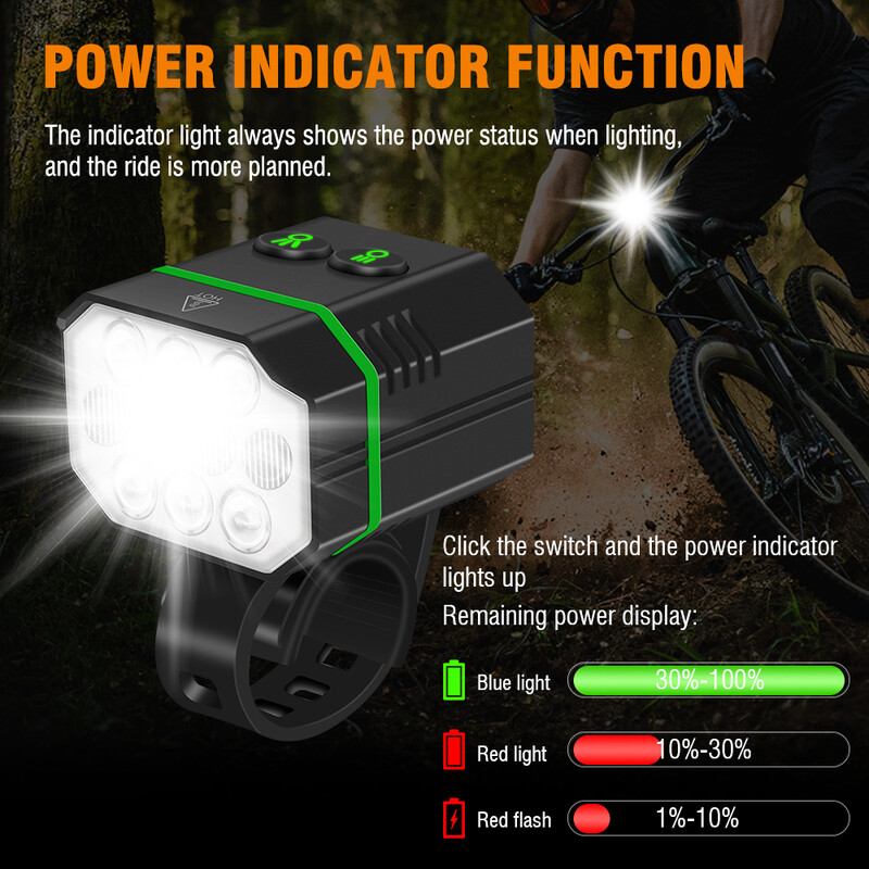 BORUiT Super Bright LED prednje svjetlo za bicikl TYPE-C Punjivo prednje svjetlo za bicikl Dodatna oprema za bicikl MTB vodootporna svjetiljka za biciklizam