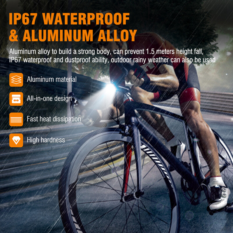 BORUiT Super Bright LED prednje svjetlo za bicikl TYPE-C Punjivo prednje svjetlo za bicikl Dodatna oprema za bicikl MTB vodootporna svjetiljka za biciklizam