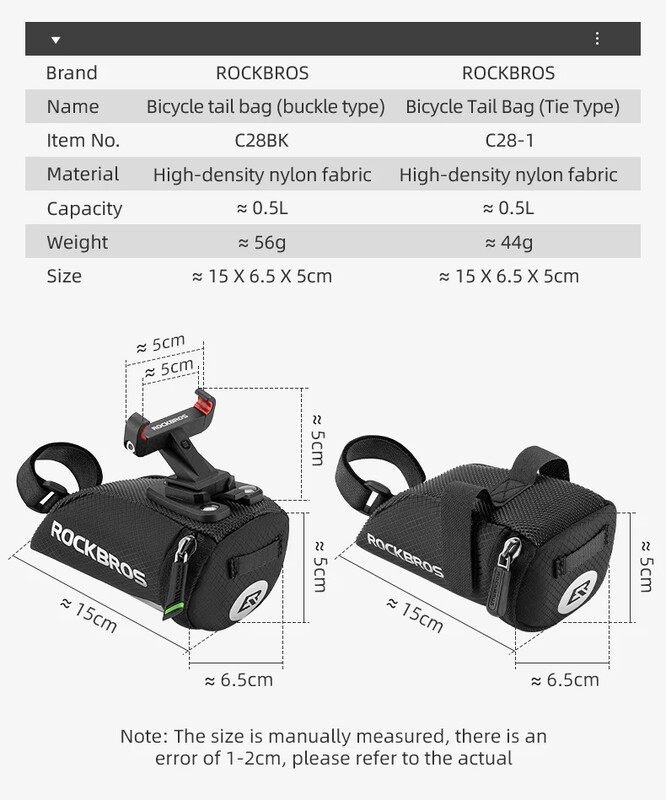 Geantă pentru bicicletă ROCKBROS Geantă portabilă reflectorizată pentru tijă de șa Genți pentru bicicletă din nailon Genți pentru bicicletă de drum Sacoșe Accesorii pentru biciclete