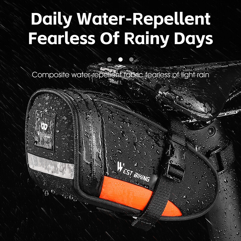 WEST BIKING Prijenosna biciklistička stražnja torba 1.2L Reflektirajuća biciklistička torba Ultralaka vodootporna biciklistička torba za sjedalo MTB Dodaci za cestovne bicikle