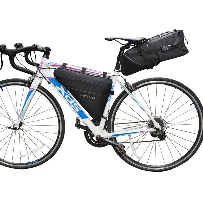 NEWBOLER Velika biciklistička trokutasta torba Okvir bicikla Prednja zračna torba Vodootporna biciklistička torba Pannier Ebike Torba za alat Dodaci