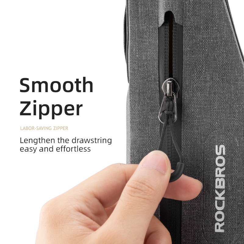 ROCKBROS Potpuna vodootporna torba za bicikl, prednja cijev, trokutasta dužina, dvostruki patentni zatvarač, otporna na ogrebotine, torba za bicikl, dodatna oprema za bicikl