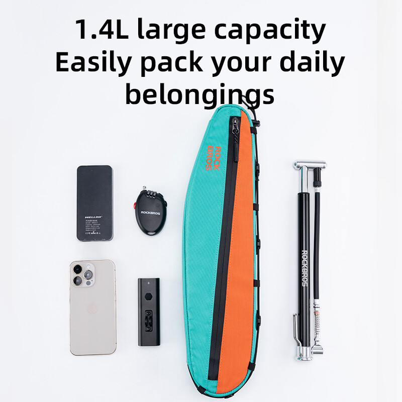 ROCKBROS Geantă triunghiulară pentru bicicletă Cadru de ciclism Geantă pentru tub din față Sacoș pentru biciclete de capacitate mare extinsă Accesorii pentru biciclete rezistente la murdărie