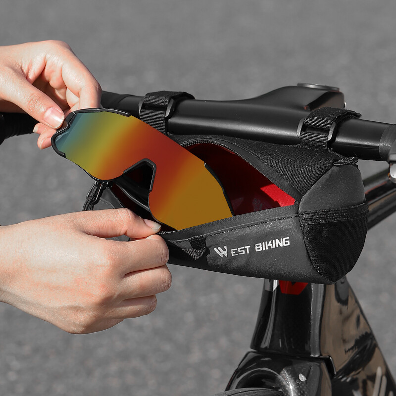 WEST BIKING Torba za upravljač bicikla Prijenosna reflektirajuća torba za rame za biciklizam MTB cestovni bicikl Skuter Torbe za alat sprijeda Elastična traka