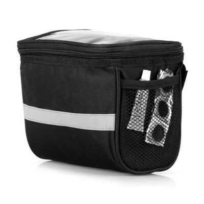 Multifunktsionaalne vastupidav tõmblukuga kott jalgratta juhtraua jaoks koos telefonihoidikuga Veekindel suure mahutavusega kott kokkupandud maastikuratta jaoks