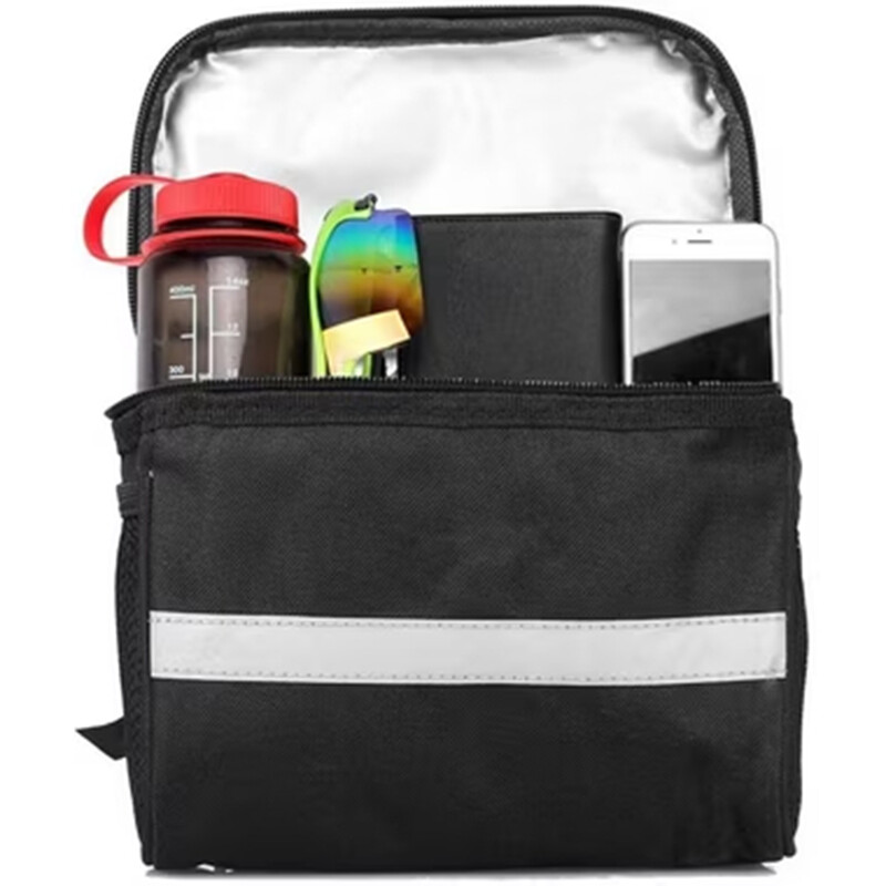 Multifunktsionaalne vastupidav tõmblukuga kott jalgratta juhtraua jaoks koos telefonihoidikuga Veekindel suure mahutavusega kott kokkupandud maastikuratta jaoks