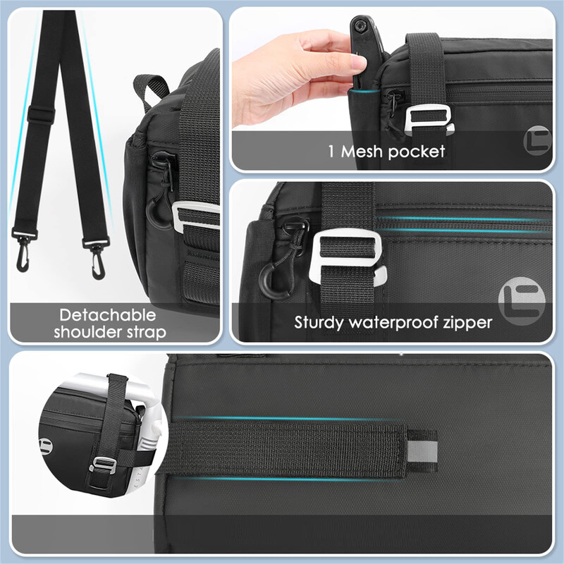 Geantă pentru ghidon de bicicletă - Geantă multifuncțională 3 în 1 pentru bicicletă cu tub superior, geantă pentru cadru de bicicletă impermeabilă de 2,2 litri, pentru călătorii cu bicicleta pe șosea