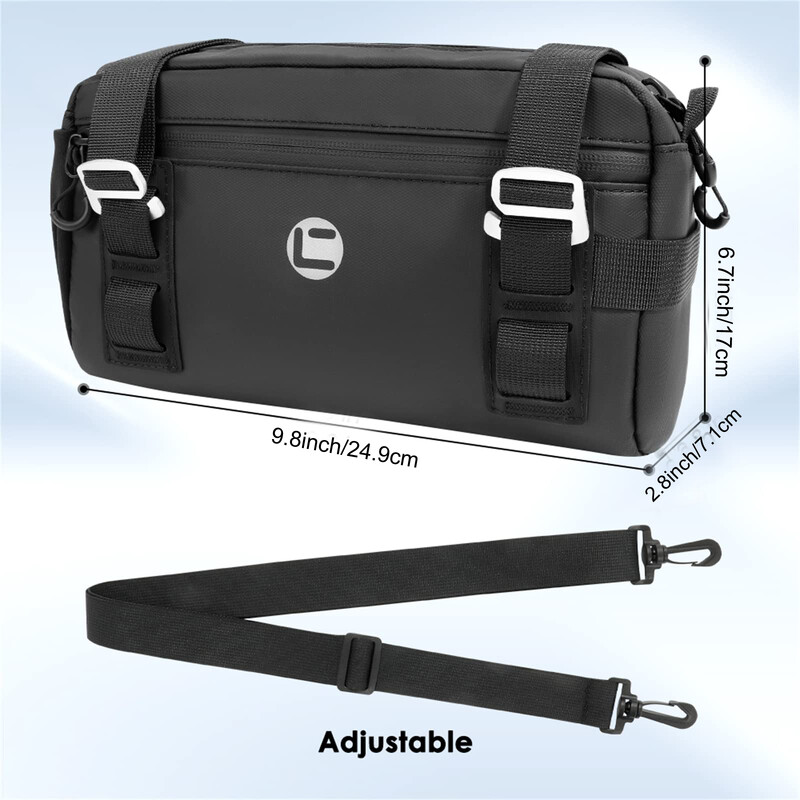 Geantă pentru ghidon de bicicletă - Geantă multifuncțională 3 în 1 pentru bicicletă cu tub superior, geantă pentru cadru de bicicletă impermeabilă de 2,2 litri, pentru călătorii cu bicicleta pe șosea