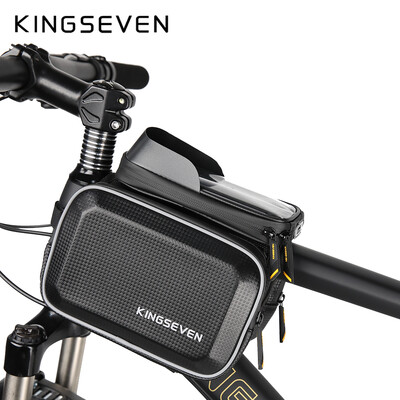 KINGSEVEN Lietui atsparus dviračio krepšys MTB priekinio viršutinio vamzdžio rėmo dviračio krepšys jautrus jutiklinis ekranas dviračių telefono dėklas Dviračio priedai