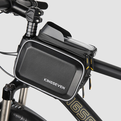 KINGSEVEN Geantă pentru bicicletă rezistentă la ploaie MTB Cadru cu tub superior în față Geantă pentru bicicletă Ecran tactil sensibil Husă pentru telefon pentru ciclism Accesorii pentru biciclete