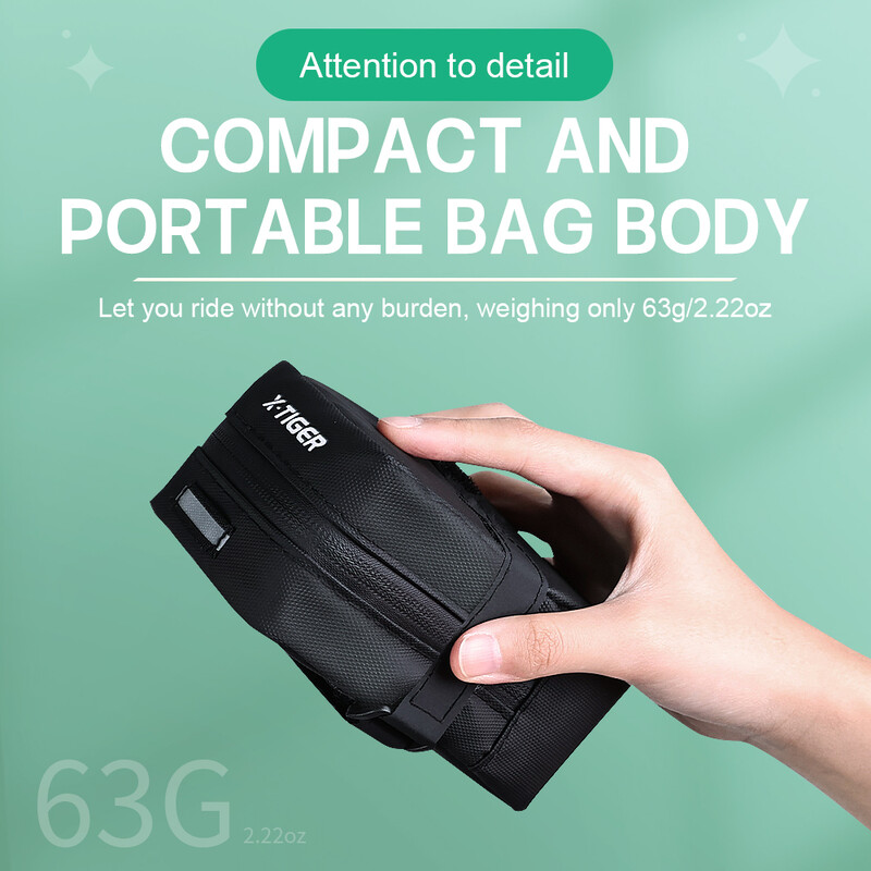 X-TIGER Geantă de coadă pentru bicicletă Geantă de pernă pentru bicicletă de drum Geantă de șa rezistentă la apăMini geantă pentru agățat